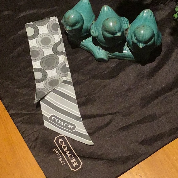 Coach Snaphead Medallion Ponytail Silk Scarf - Picture 4 of 5